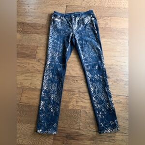 Chico’s Platinum‎ Gold Metallic Jeans